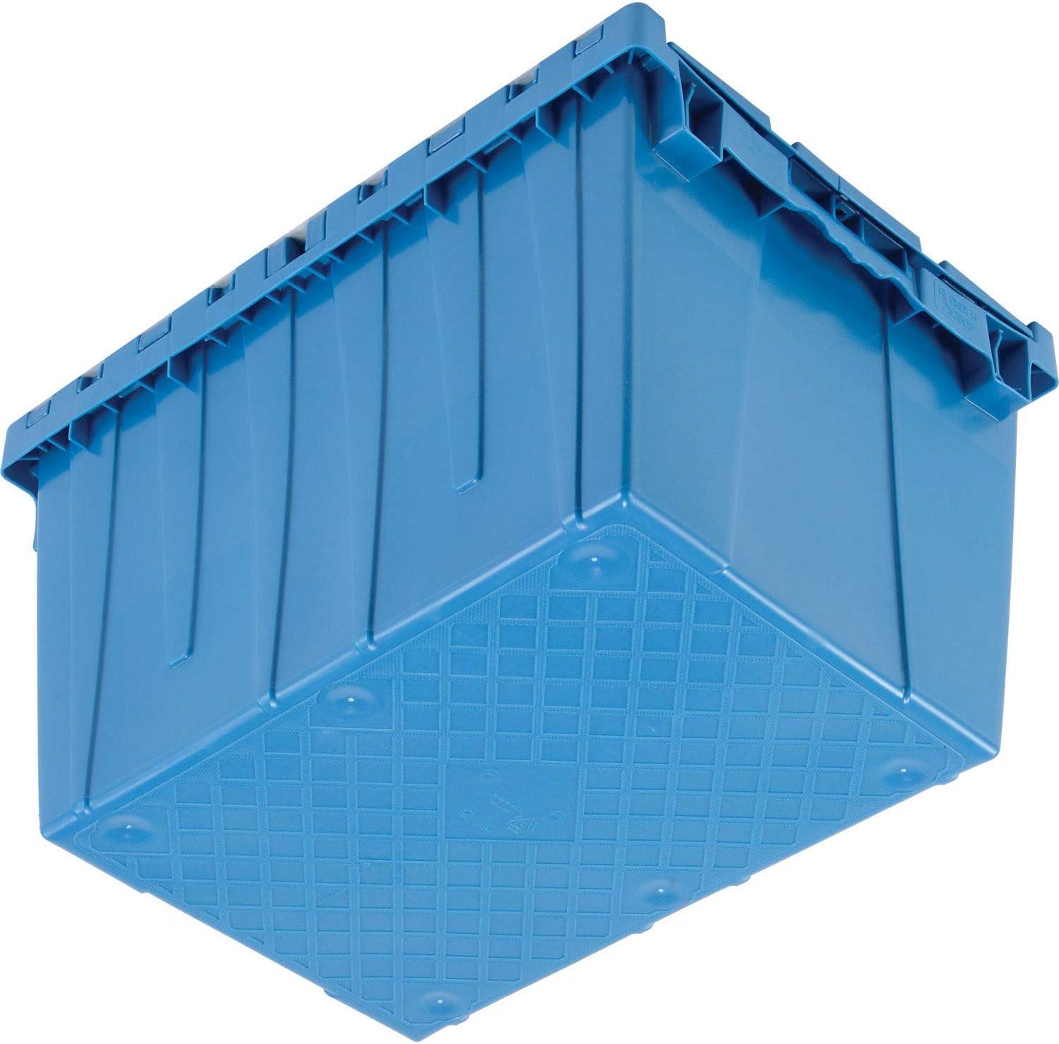 Blue Heavy Duty Plastic Storage Container with Hinged Lid