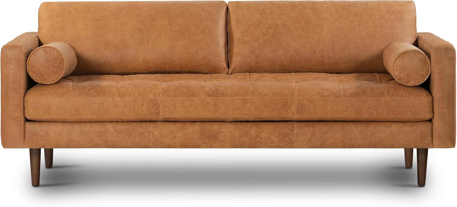 Napa 88.5'' Full-Grain Genuine Italian Leather Sofa