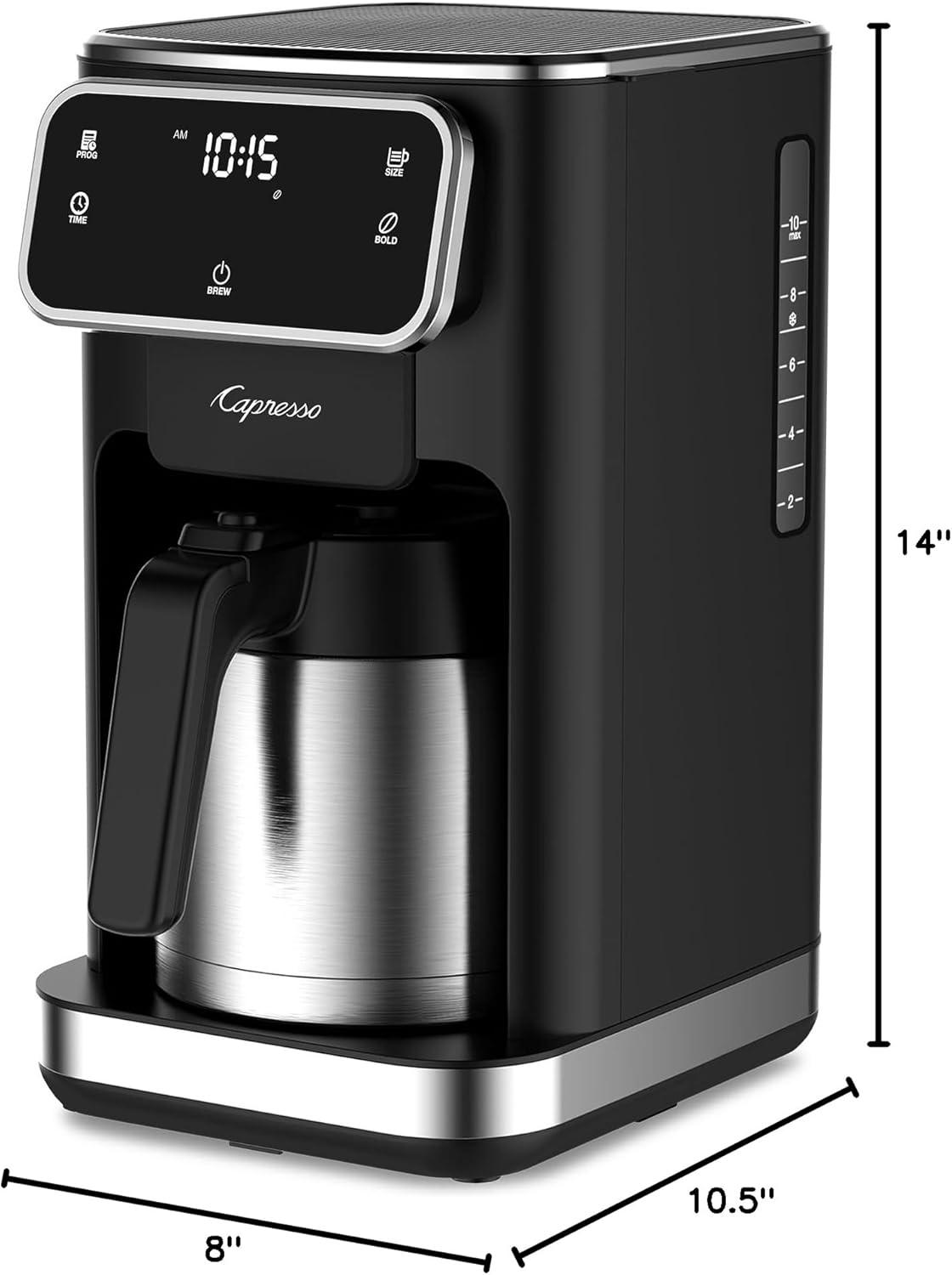 Capresso 49605 10-Cup Touchscreen Coffee Maker with Thermal Carafe - Black