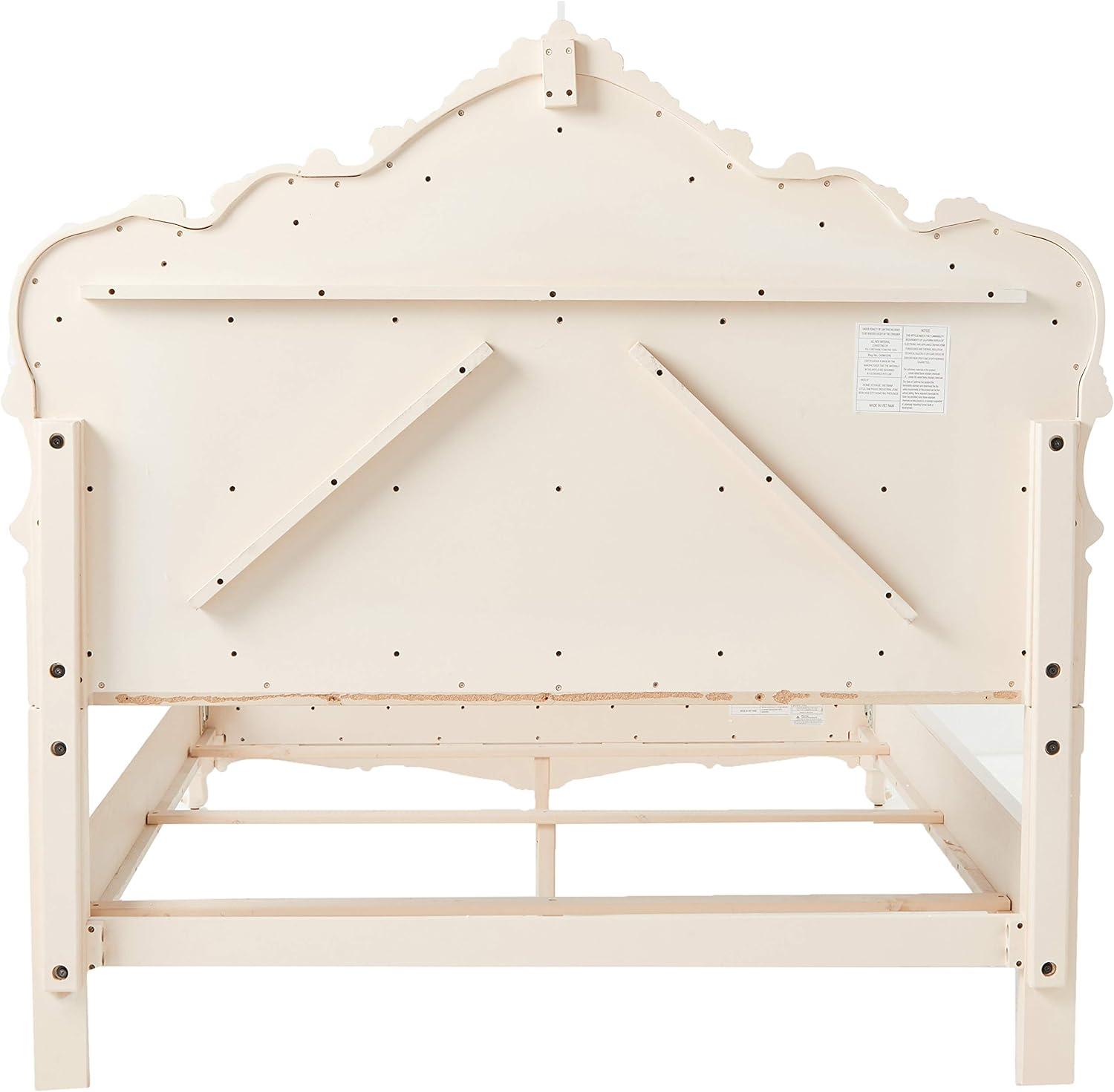ACME Chantelle Queen Bed in Rose Gold PU & Pearl White
