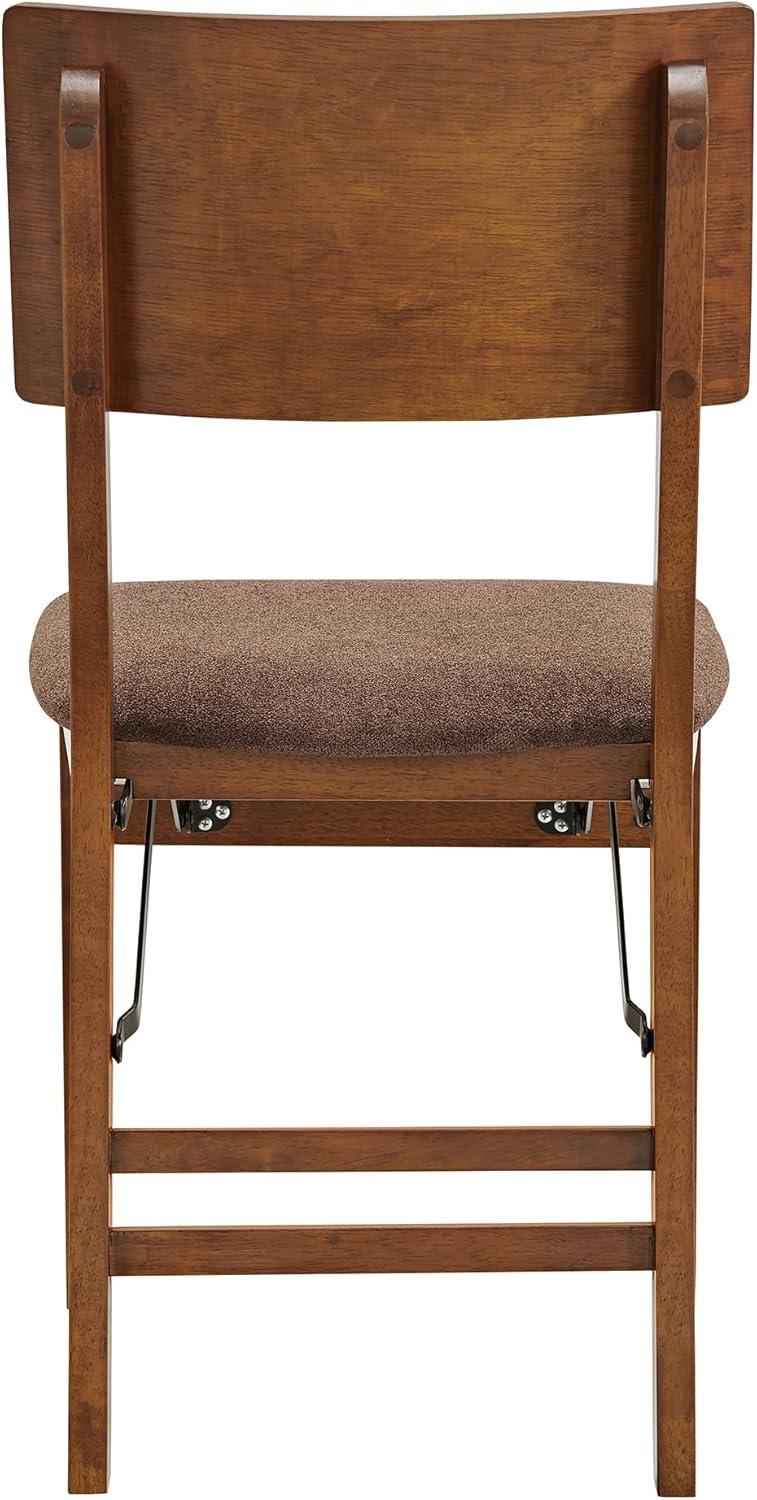 Stakmore Set of 2 Aztec Folding Chairs Fruitwood Finish: No Assembly, Polyester Upholstery