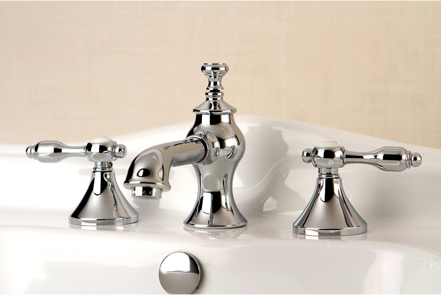 Tudor Elegance 8'' Polished Chrome Widespread Bathroom Faucet