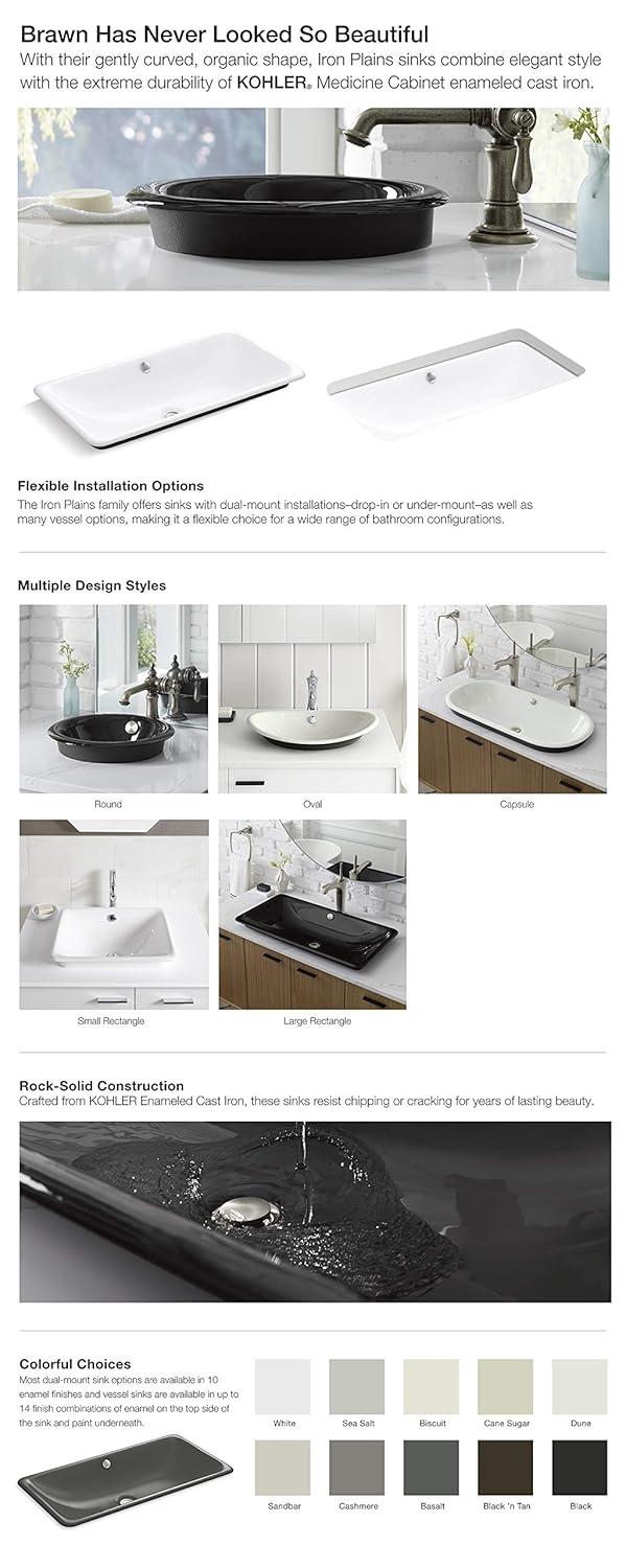 Kohler Iron Plains® Metal Circular Dual Mount Bathroom Sink with Overflow K-20211-P5-0