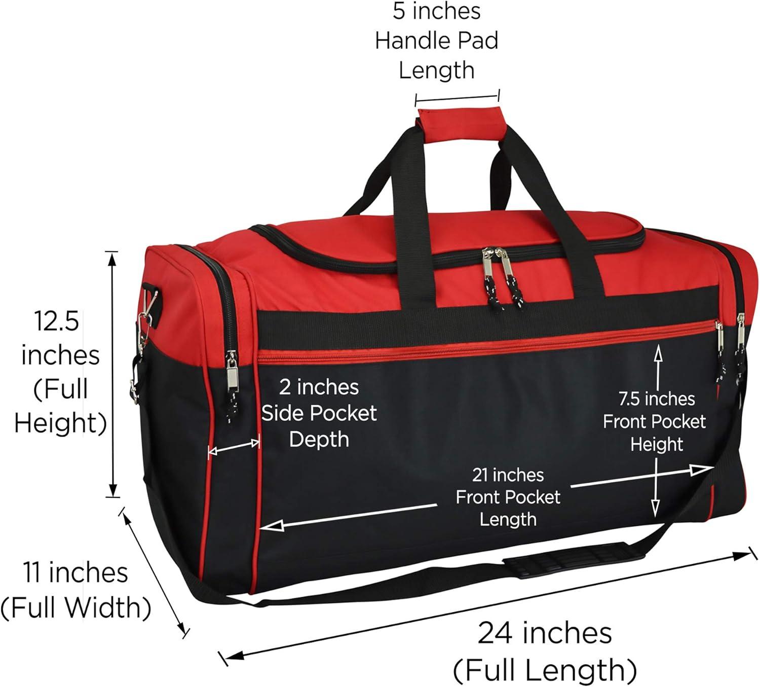 DALIX 25" Extra Large Vacation Travel Duffle Bag in Red and Black