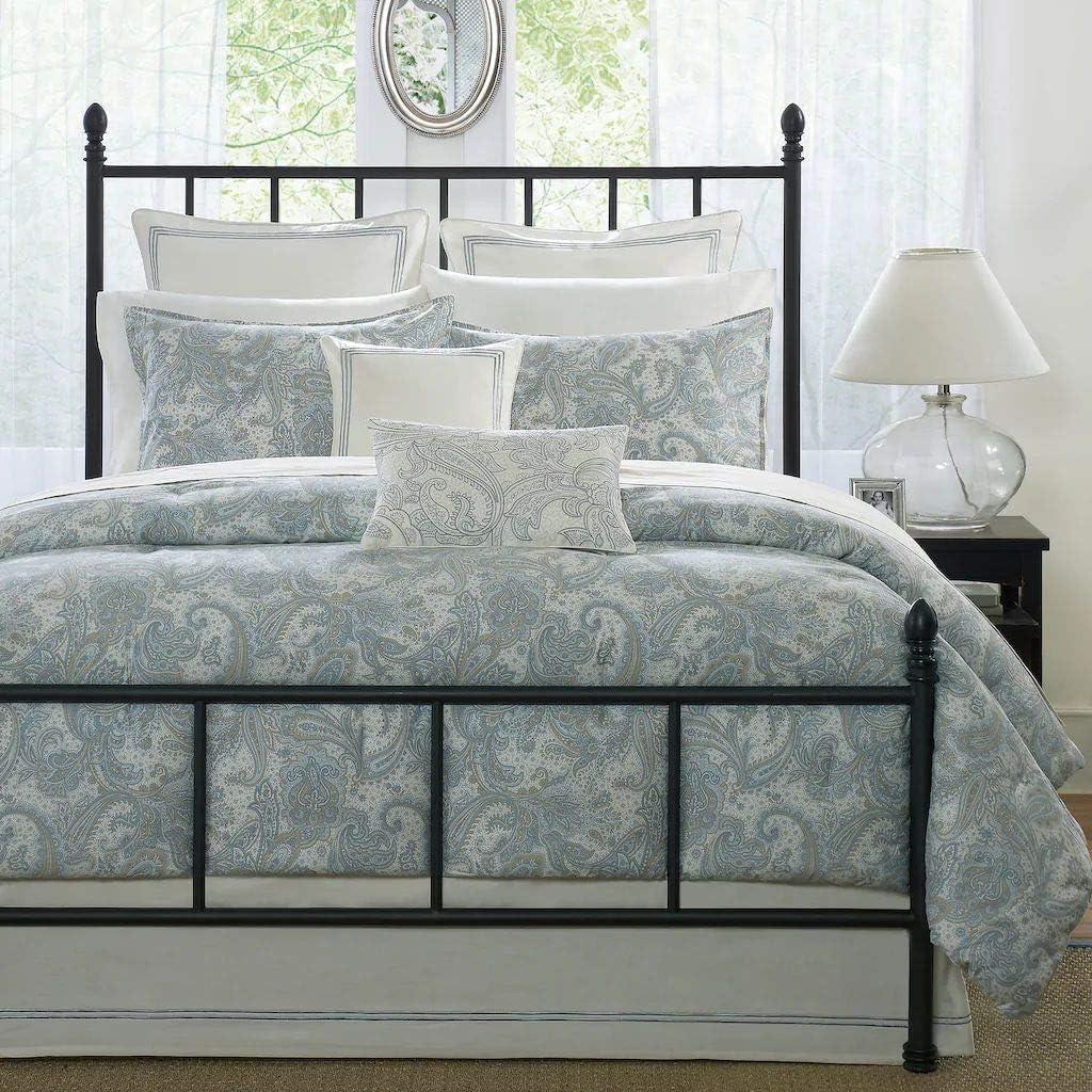 Chelsea Blue and Ivory Cotton Full/Queen Duvet Cover Set