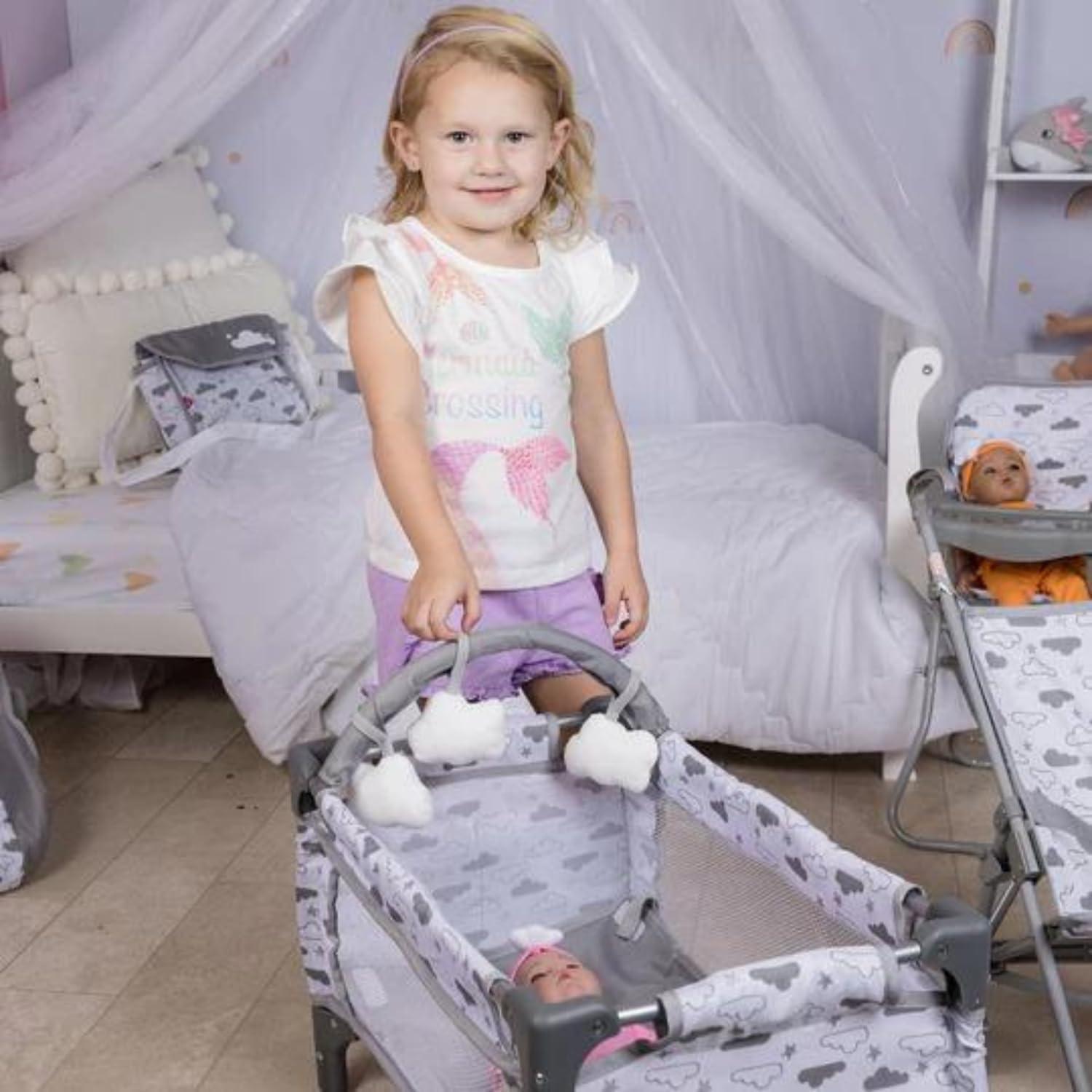 Adora Twinkle Stars Deluxe Baby Doll Pack-N-Play Set, 7-Piece Doll Accessories