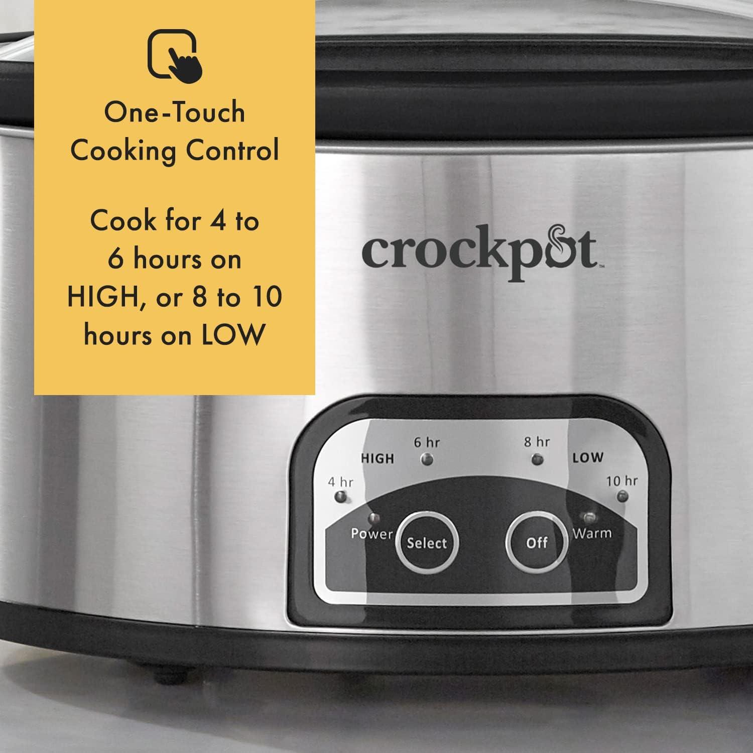 6-Quart Stainless Steel Programmable Slow Cooker with Timer