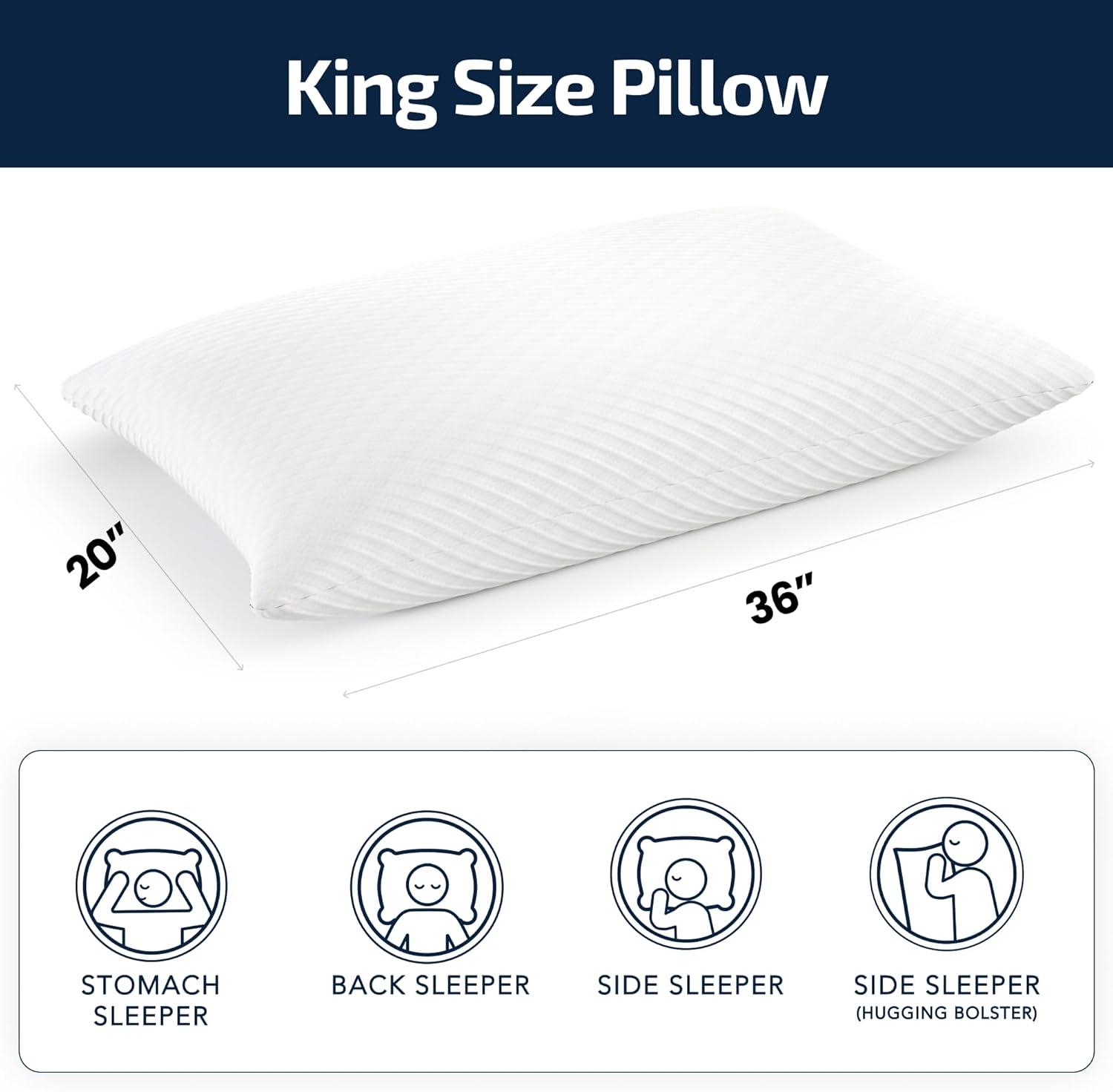 Memory Foam Soft-Medium Pillow (Set of 2)