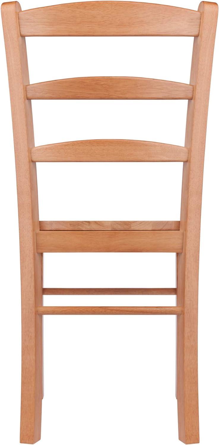 Mid-Century Modern Light Oak Ladderback Side Chair Set