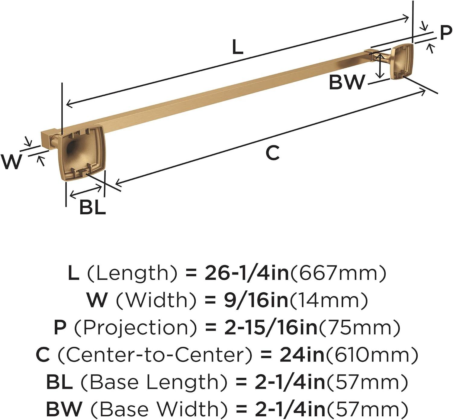 Stature 26.25" Wall Mounted Towel Bar