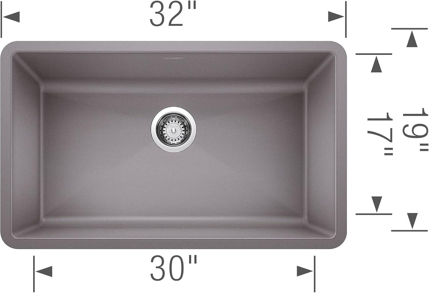Precis SILGRANIT 32" L X 19" W Super Single Undermount Kitchen SInk