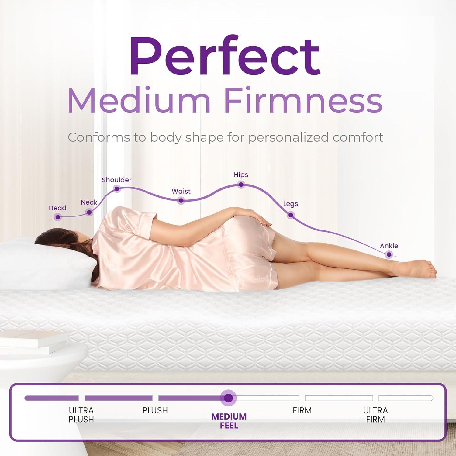 GAESTE 8" Cooling Gel Memory Foam Mattress in a Box Medium Firm Pressure Relief with Breathable Cover, Adult, Twin