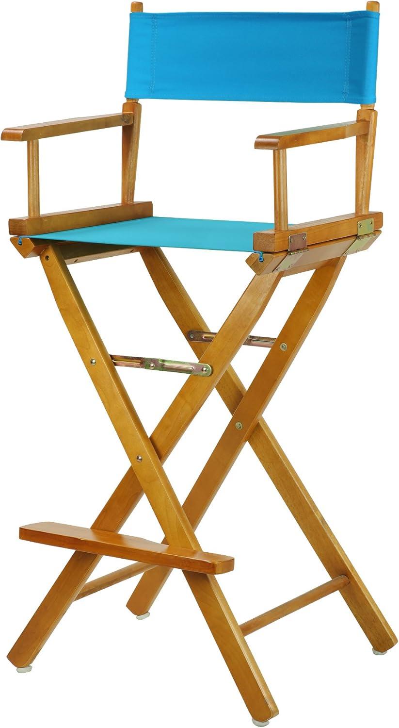 Casual Home 30" Director's Chair Honey Oak Frame-Turquoise Canvas