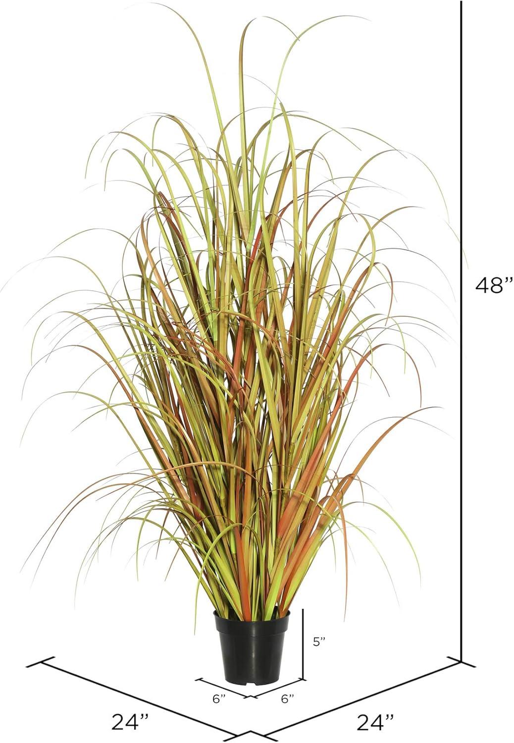 Lifelike Mixed Brown Grass Potted Outdoor Decor with Lights, 50"