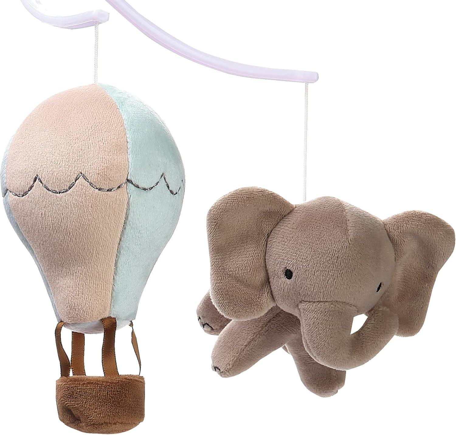 Bedtime Originals Up Up & Away Air Balloon Musical Baby Crib Mobile Soother Toy