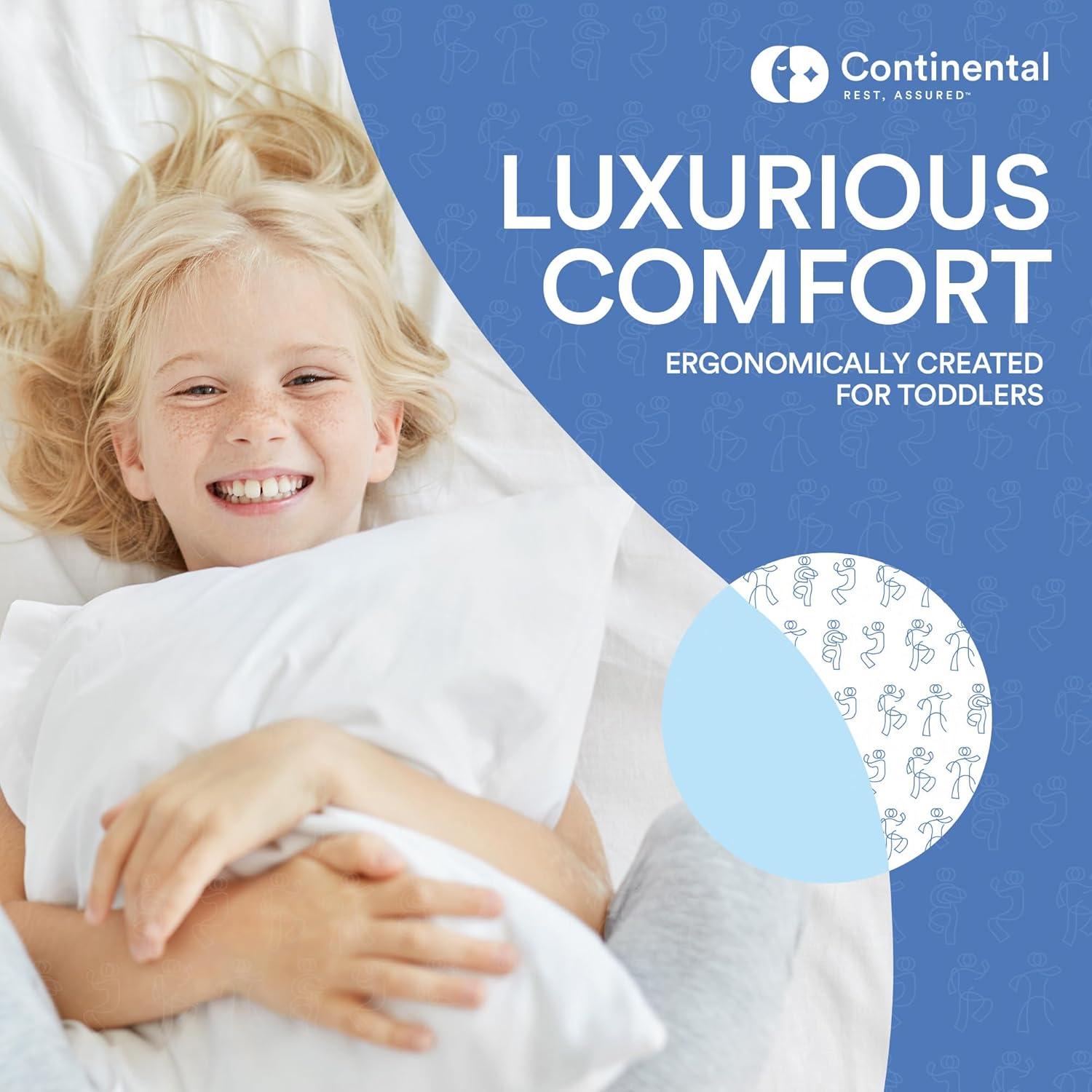 Continental Bedding Toddler Pillow 550 Goose Down Fill 13x18 Inch Pack of 1