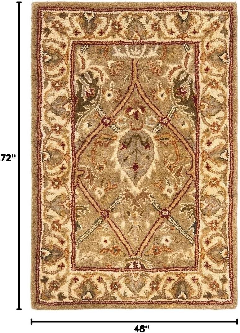 SAFAVIEH Persian Legend Adrian Floral Bordered Wool Area Rug, Brown/Beige, 4' x 6'