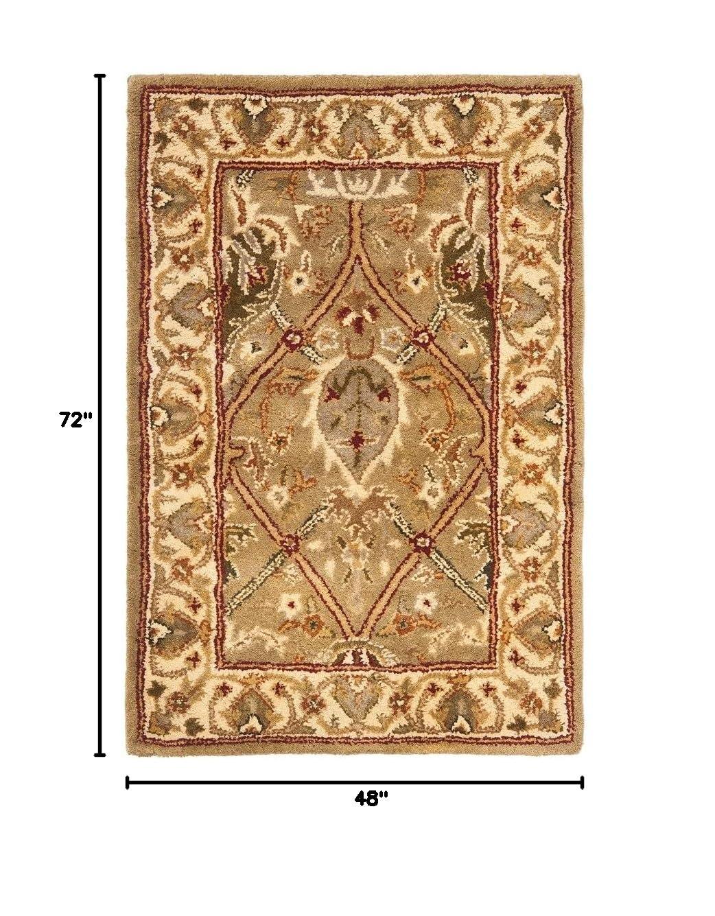 SAFAVIEH Persian Legend Adrian Floral Bordered Wool Area Rug, Brown/Beige, 4' x 6'