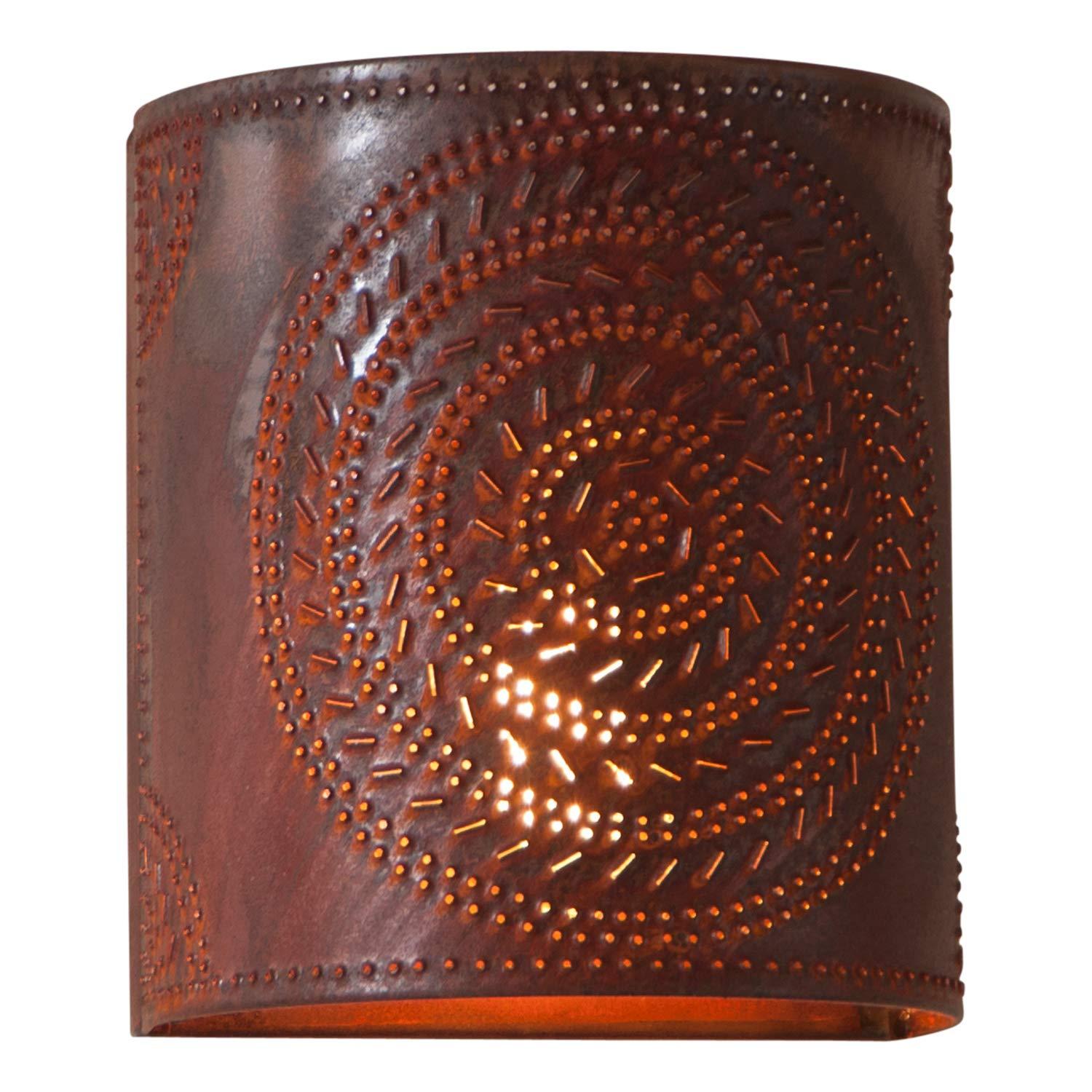 JepoIA 724CRT - Chisel Pattern One-Light Wall Sconce in Rustic Tin