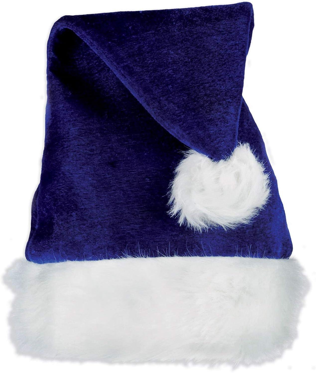 Beistle Blue Santa Hat, (2/Pkg) Blue