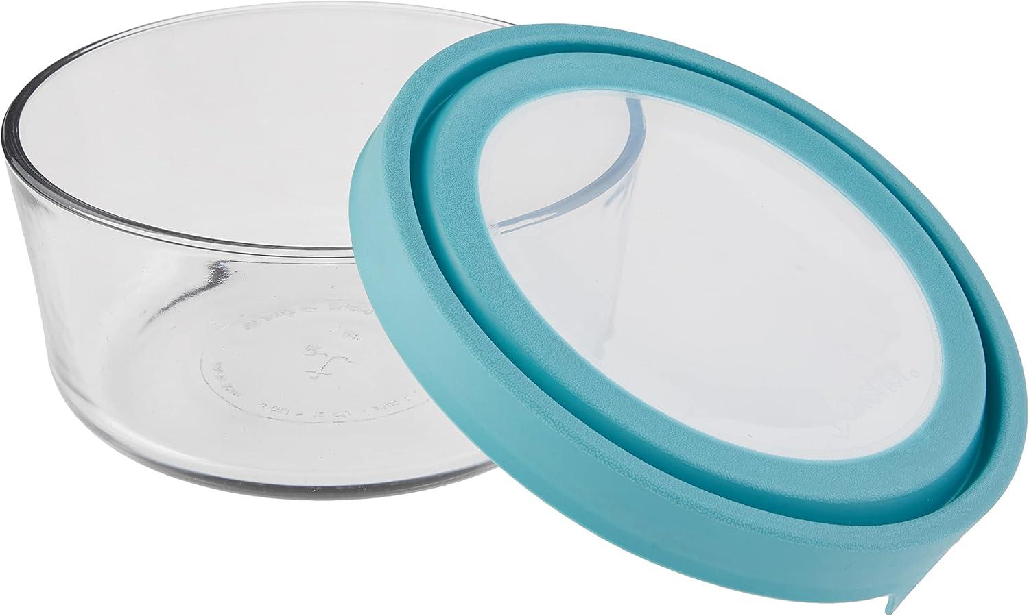 Anchor Hocking 13294AHG18 Trueseal Glass Food Storage with Mineral Blue Lids - 10 Piece Set