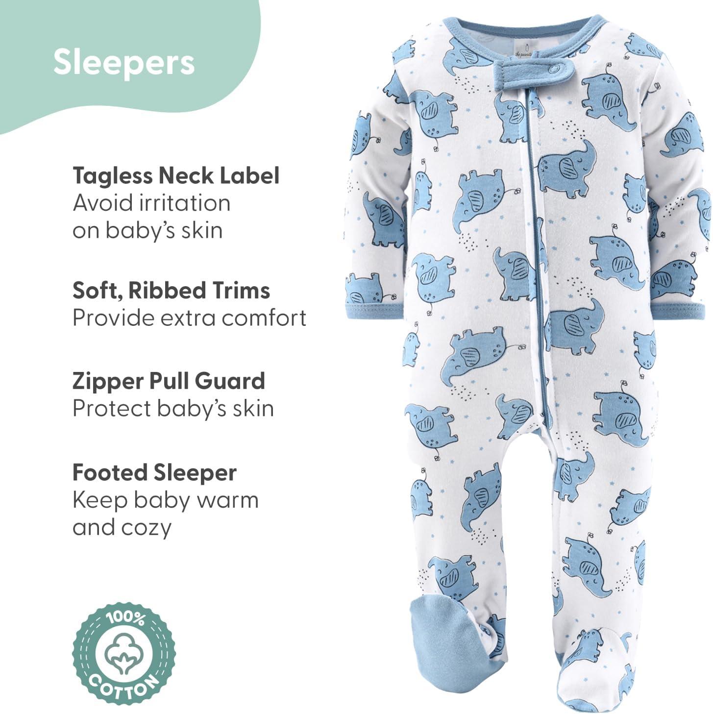 Baby Layette Clothing Gift Set, 30pc - The Peanutshell® Elephant Blue, White Blue, 6-9 Months