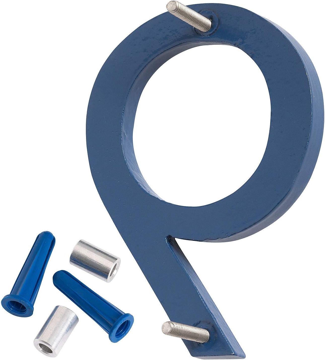 Montague Metal Products MHN-04-F-SB1-9 Solid Brushed Aluminum Modern Floating Address House Numbers, 4", Powder Coated Sea Blue