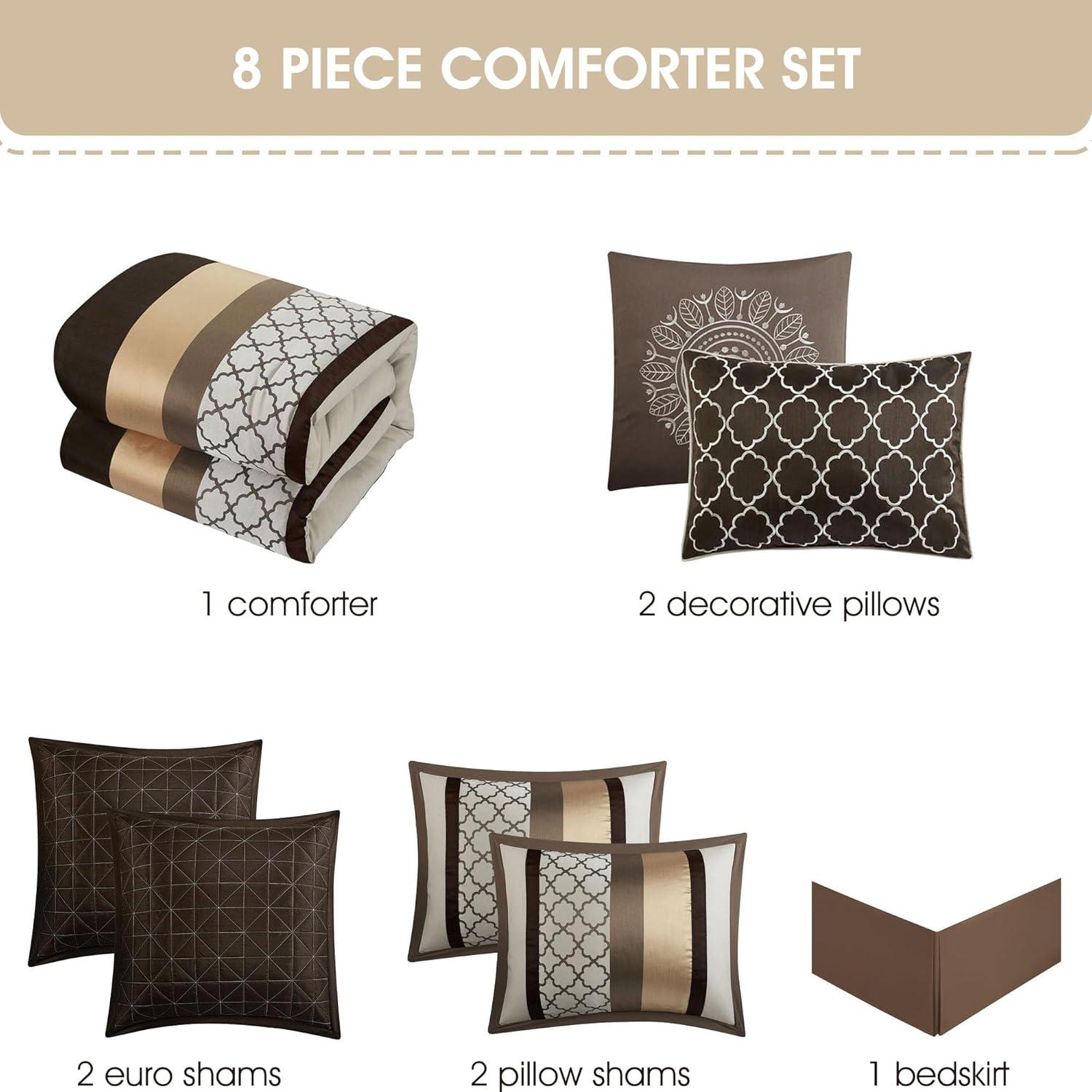 Nanshing America, Inc Avalon Microfiber Modern & Contemporary 8 Piece Comforter Set