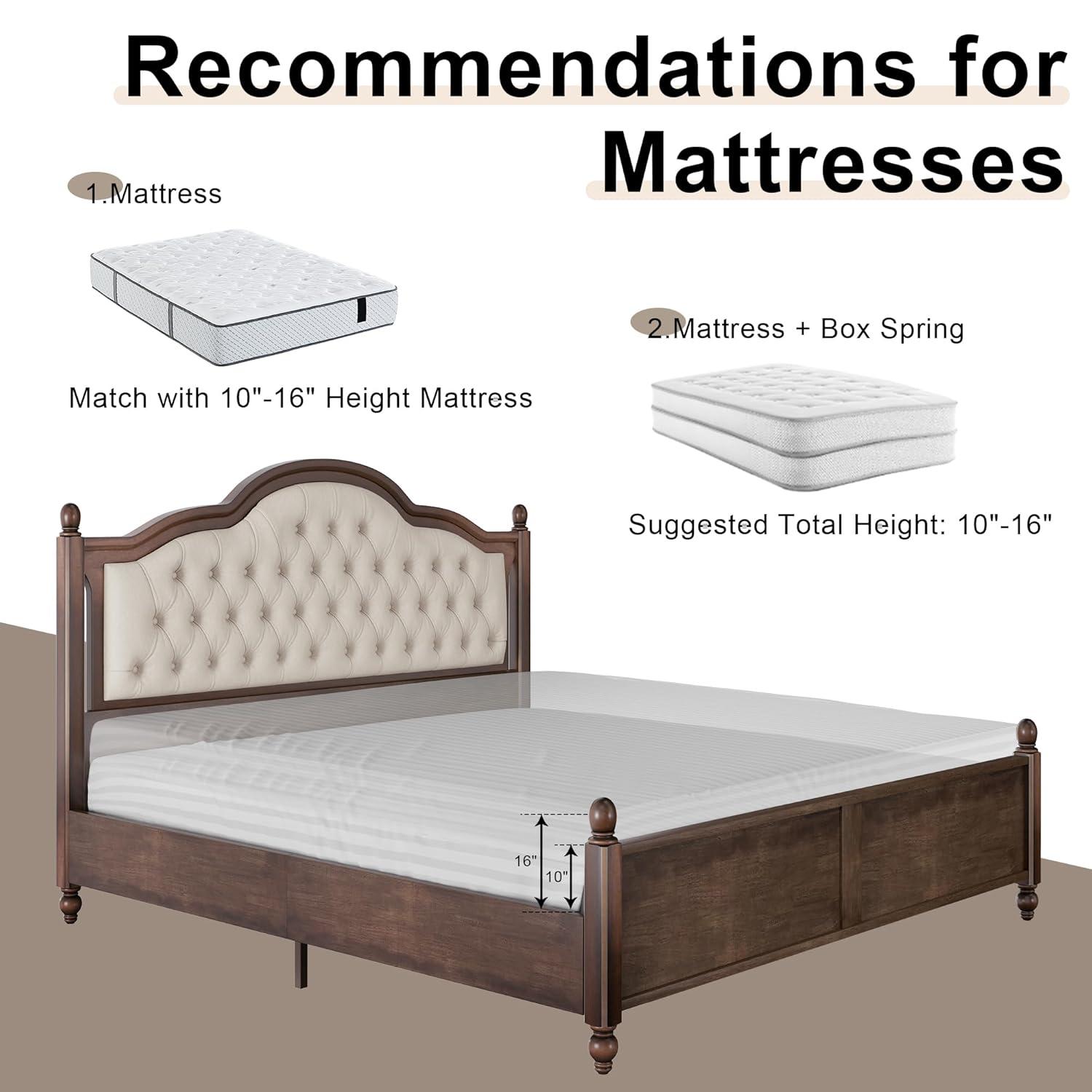 Lark Manor™ Amilio Queen Size Upholstered Bed Solid Wood Platform