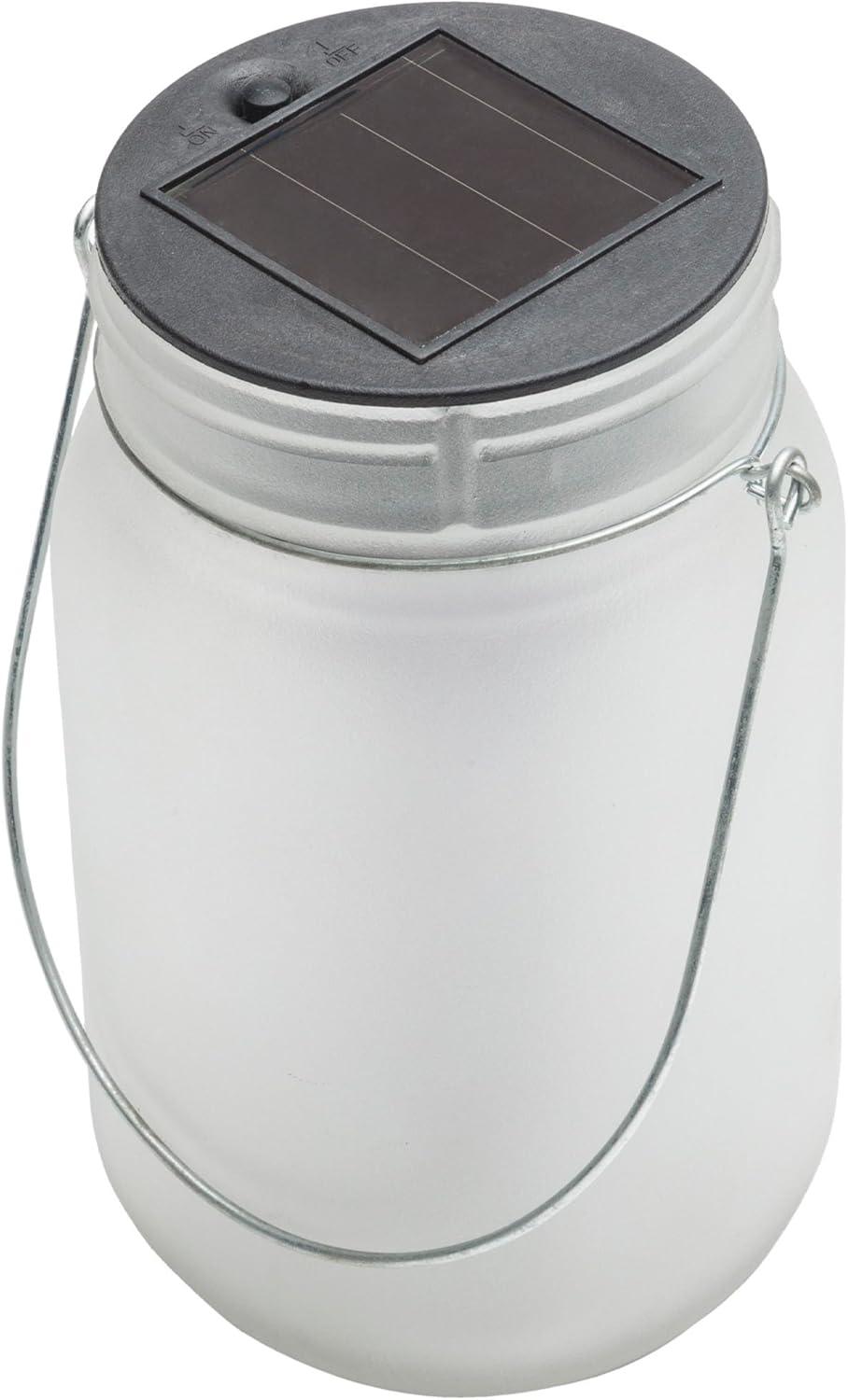 Clear Solar Powered LED Pathway Lantern Jars, Set of 2