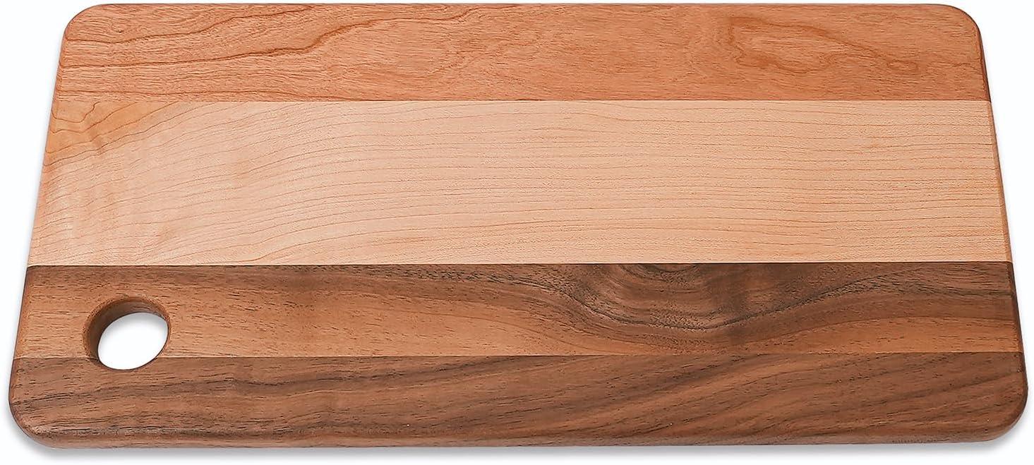 CONSDAN CONSDAN Mixed Hardwood Cutting Board, Food-Safe Kitchen Chopping Board for Meat, Vegetables, Fruits
