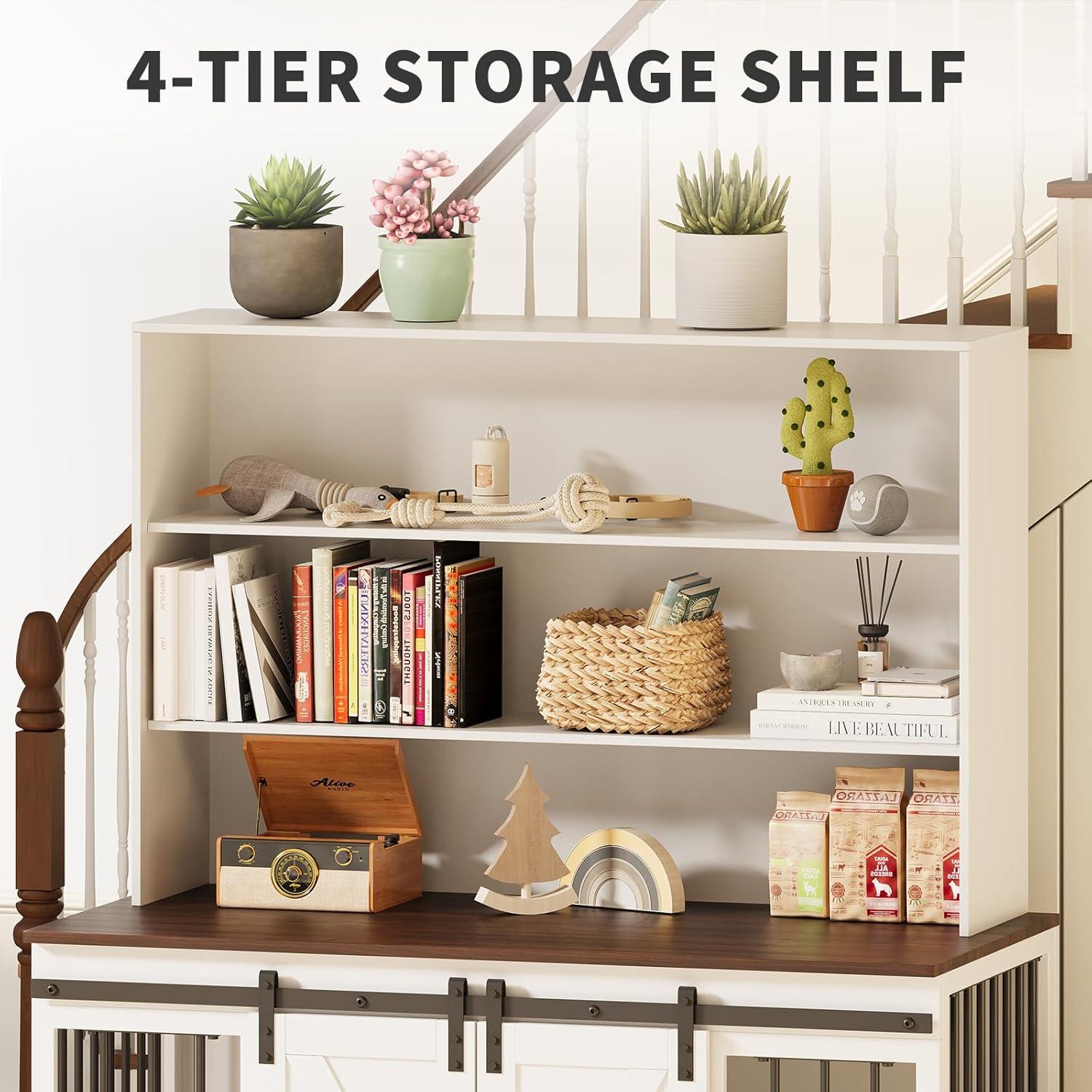 Tucker Murphy Pet™ Large Dog Crate Furniture for 2 Dogs, 71.6'' Steel Frame Dog Crate with Double Doors, Heavy Sturdy Dog Kennel