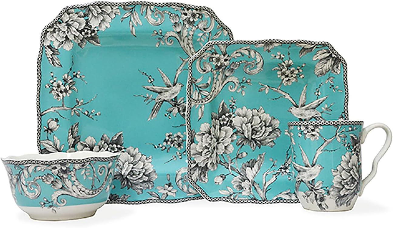222 Fifth 222 Fifth Adelaide 16-Piece Porcelain Floral Dinnerware Set - Service For 4