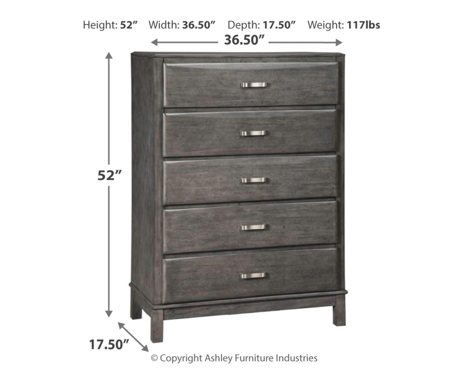 Red Barrel Studio® Wasdale 36.5'' W 5 - Drawer Dresser