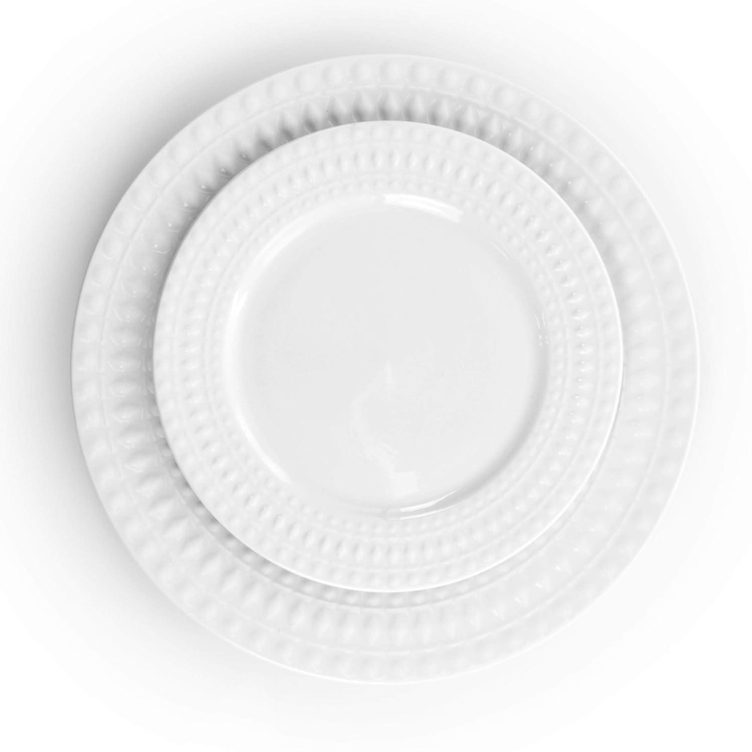 Elama Cara 16 Piece Porcelain China Dinnerware Set - Service for 4
