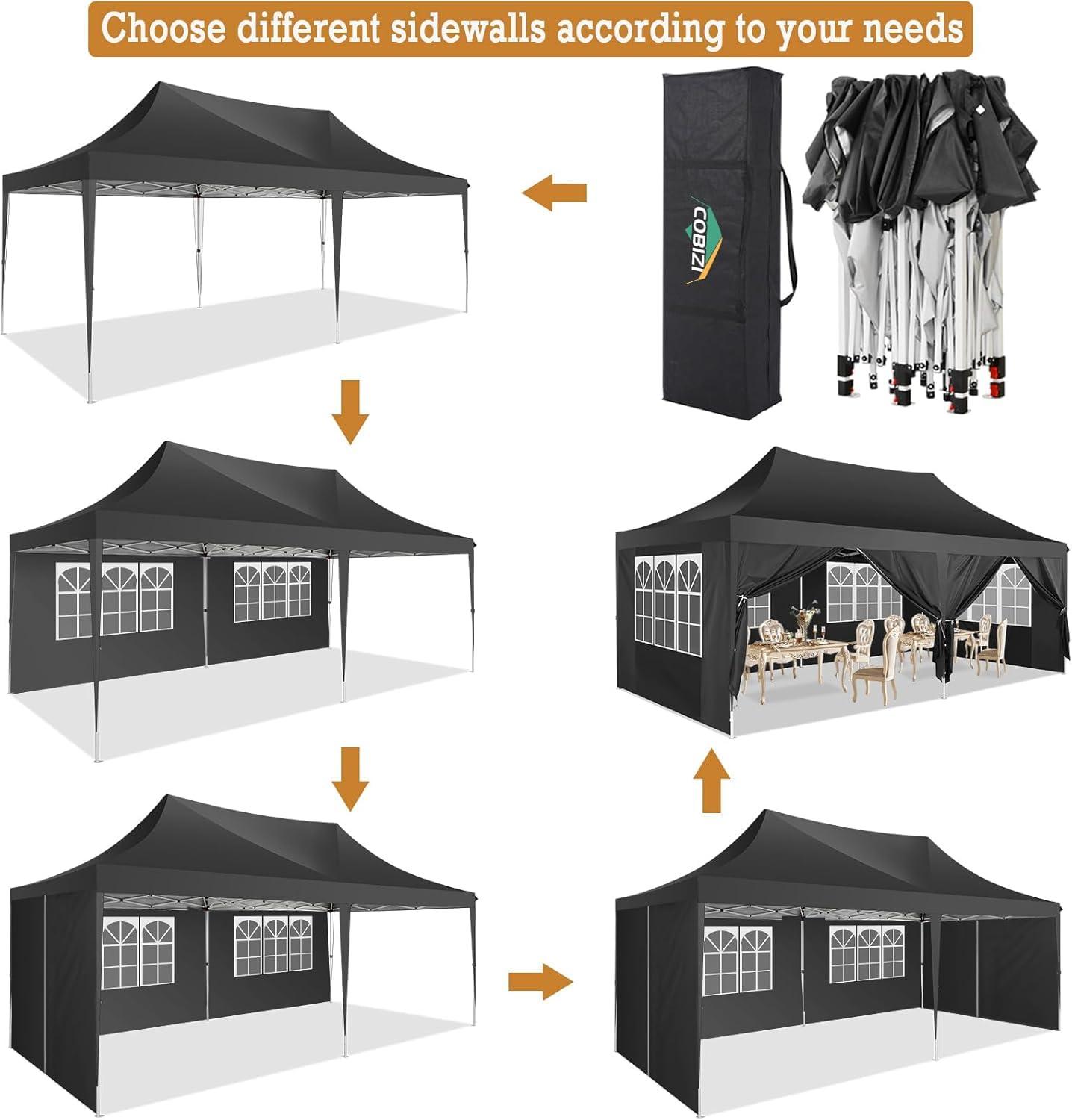 COBIZI 3 Piece Luggage Set Expandable ABS+PC Hardshell Carry on Suitcase with Spinner Wheels & TSA Lock Rolling Carry-on Suit Case for Plane, Travel, Business, Dark Blue(20in/DB/TB)