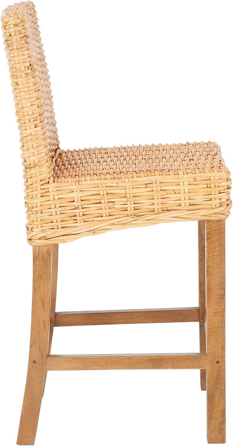 Tobie Rattan Counter Stool - BST6501 - Natural/Golden Brown - Safavieh