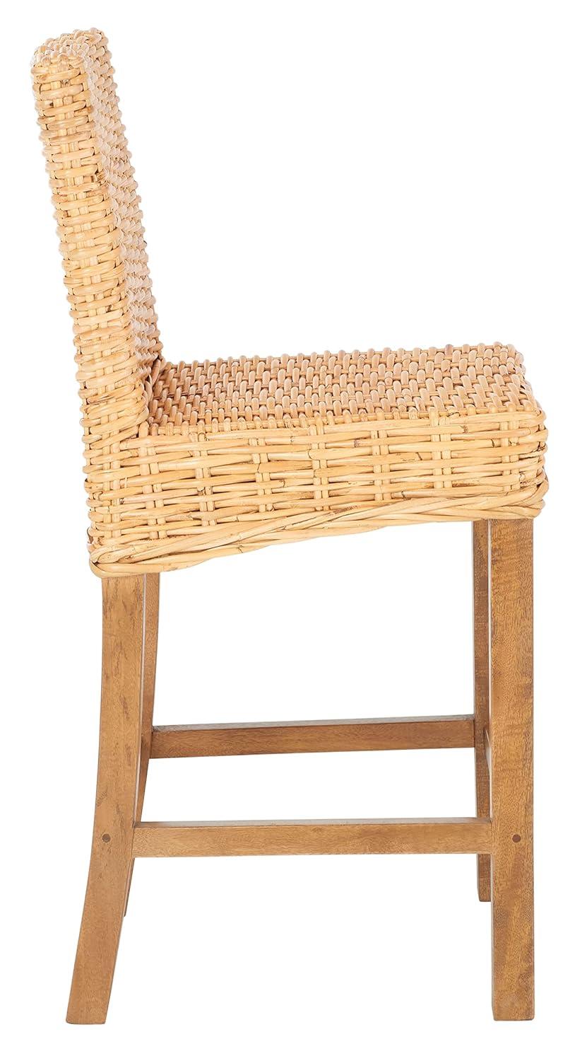Tobie Rattan Counter Stool - BST6501 - Natural/Golden Brown - Safavieh