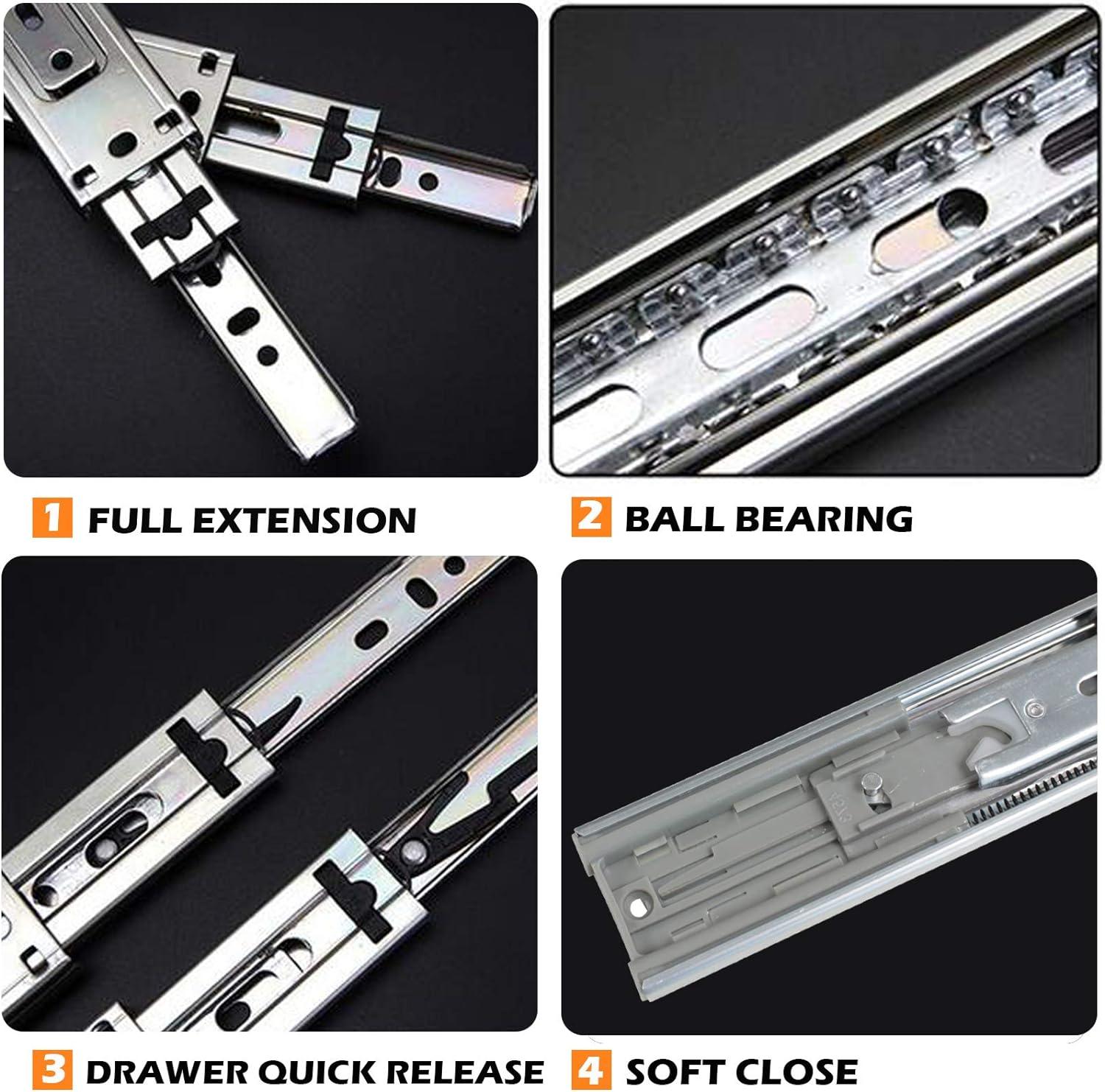 GlideRite 22-inch Full Extension Soft Close Ball Bearing Drawer Slides (10 pair) - 10 pair