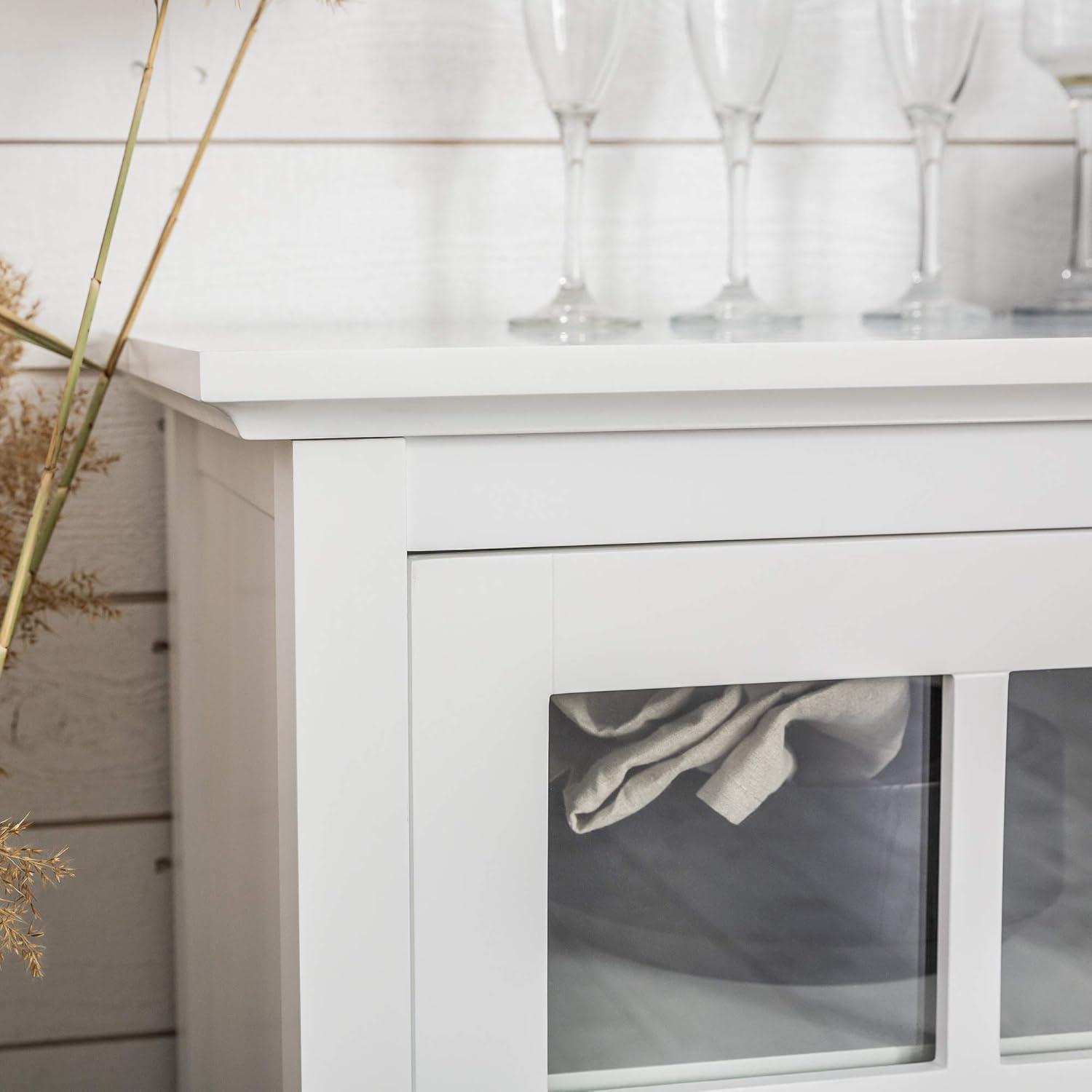 Walker Edison 52" Wood Console Table Buffet TV Stand for TV's up to 55" - White