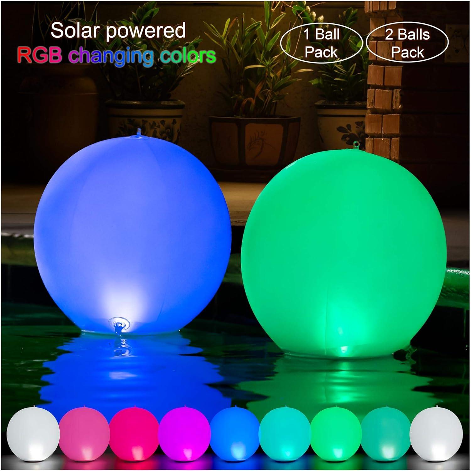 Solar Powered Color Changing 14-inch Floating Pool Lights