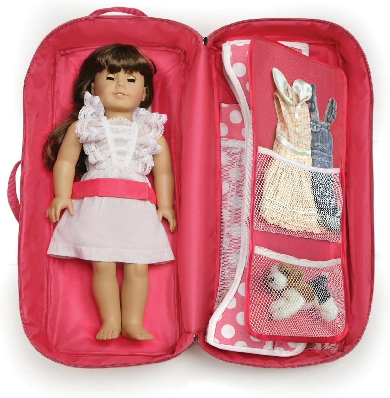 Badger Basket Doll Travel Case with Bed & Bedding