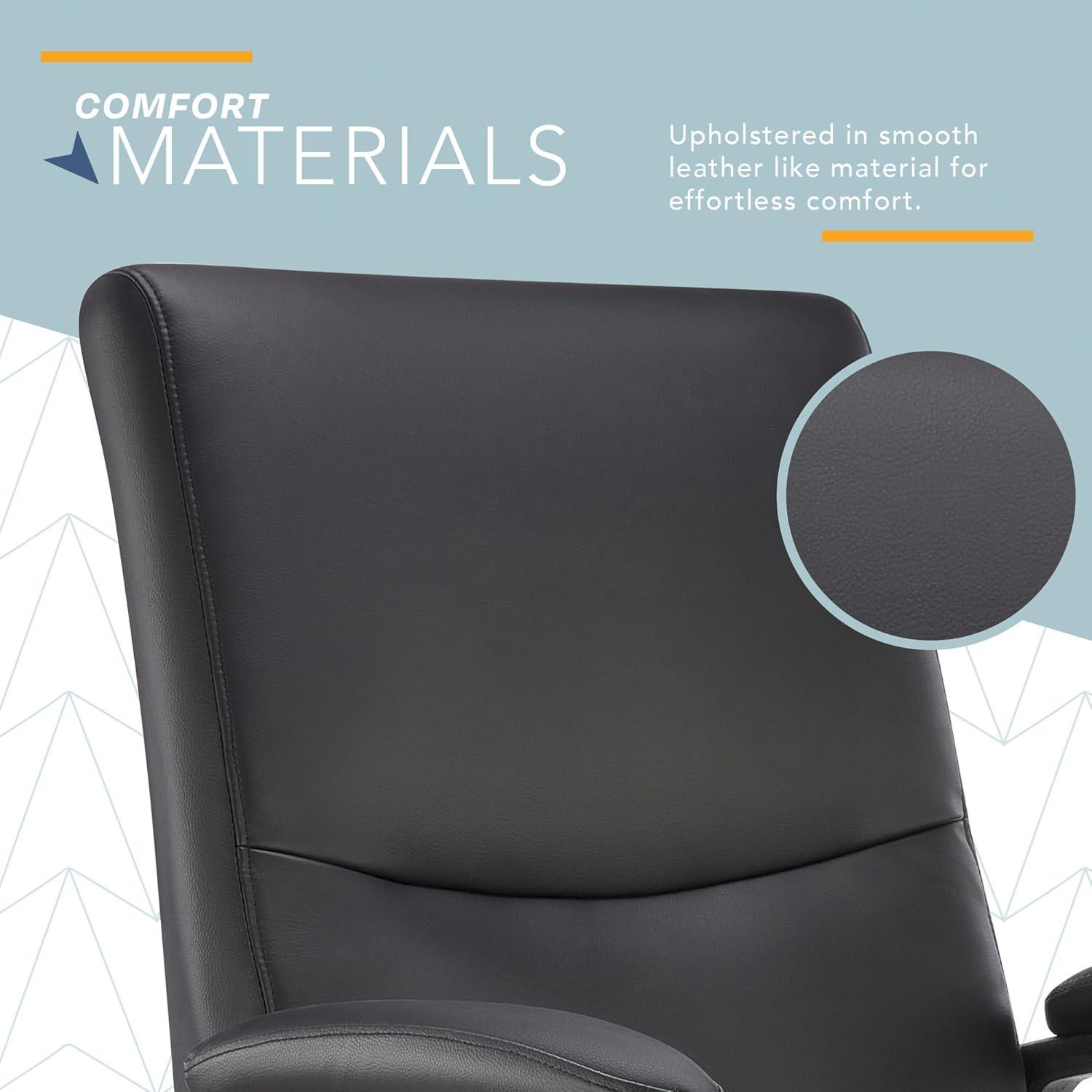CLICK365 Click365 Classic Comfort Executive Office Chair, Ergonomic Mid-Back, Double-Layer Seat Cushion