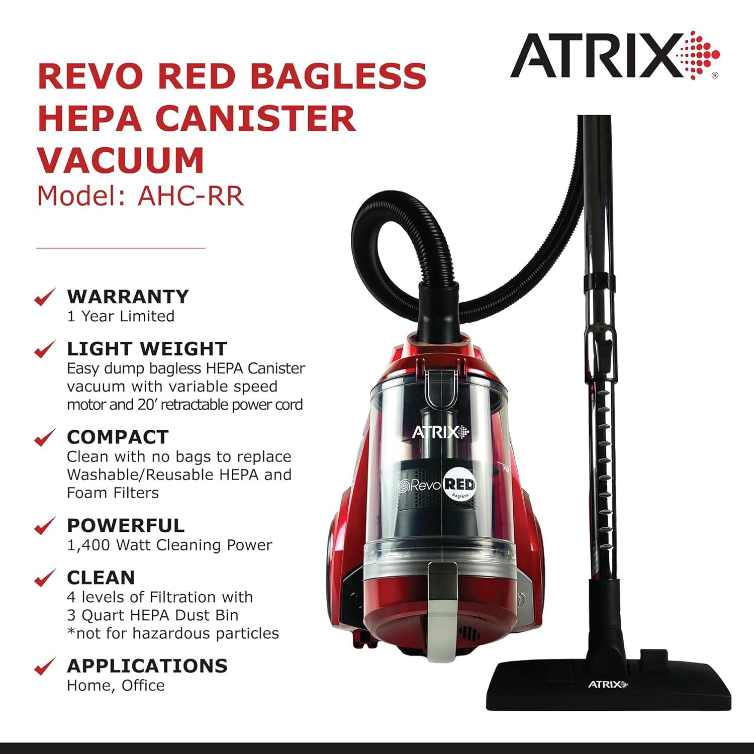 Atrix International Revo Bagless Canister Vacuum