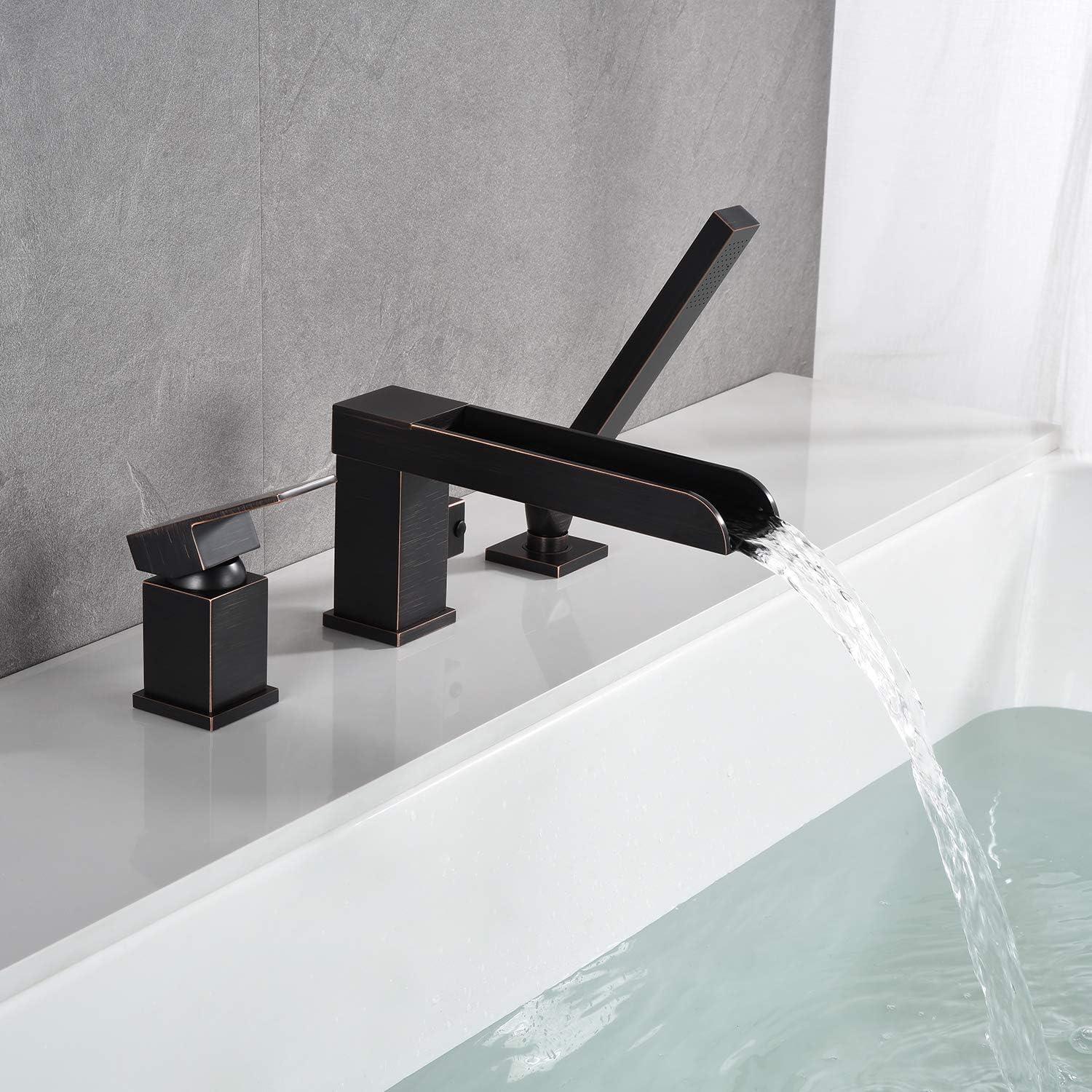 Deck Waterfall Faucet with Diverter