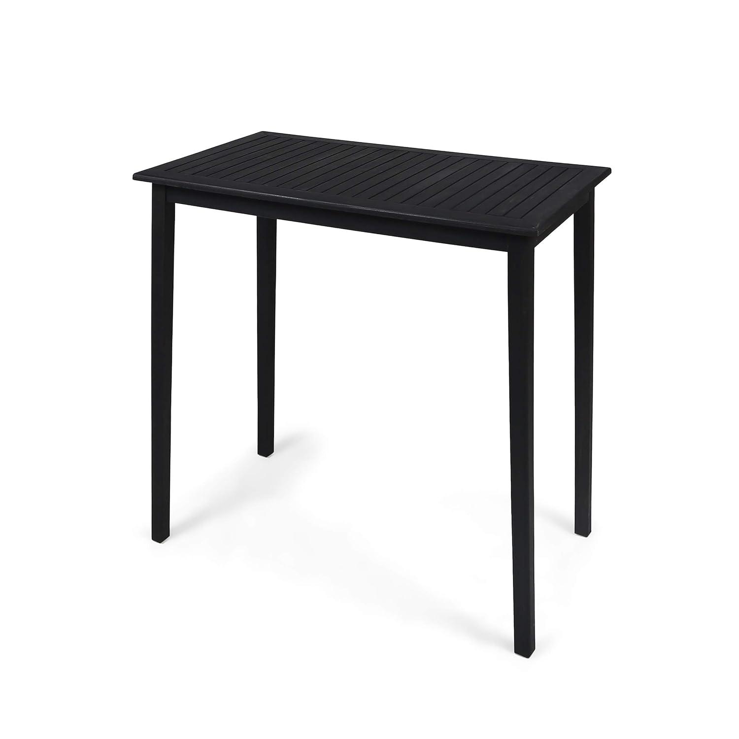 Elegant Acacia Wood Outdoor Bar Table in Dark Gray