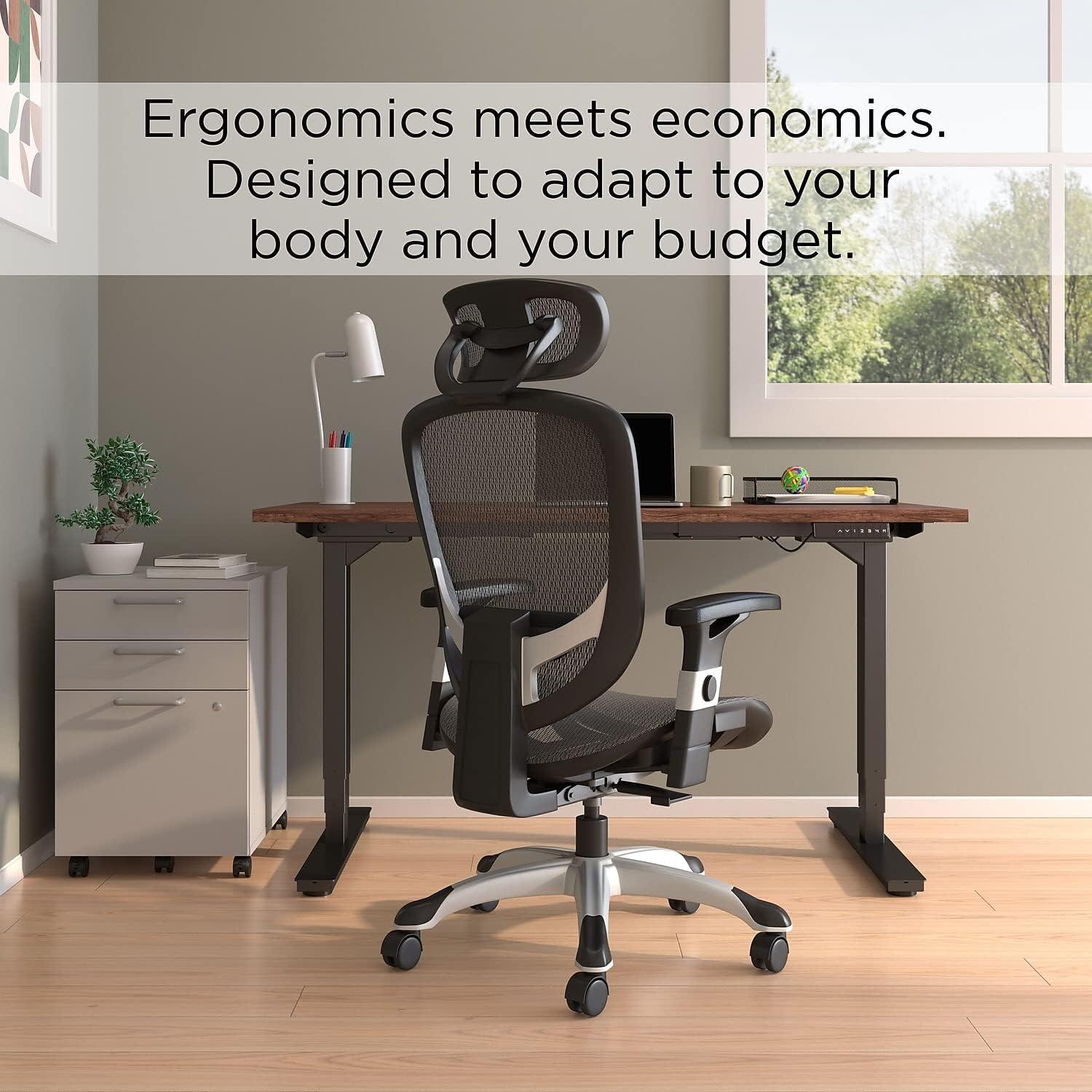 Staples Hyken Ergonomic Mesh Swivel Task Chair, Black (UN59460)