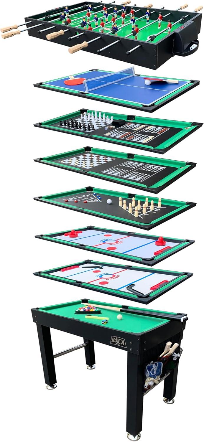 Defender 48" Black 10-in-1 Multi-Game Table with Accessories