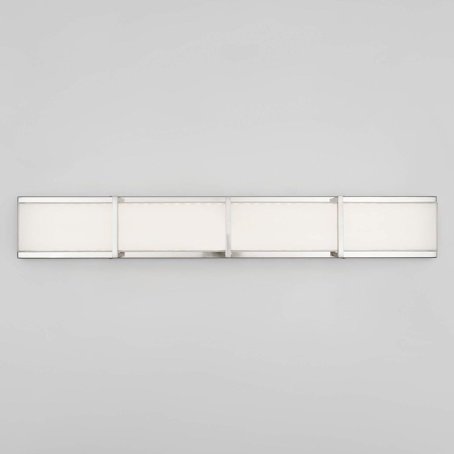 Artika Subway 35 in. 4-Light Stainless Steel Modern Integrated LED Vanity Light Bar