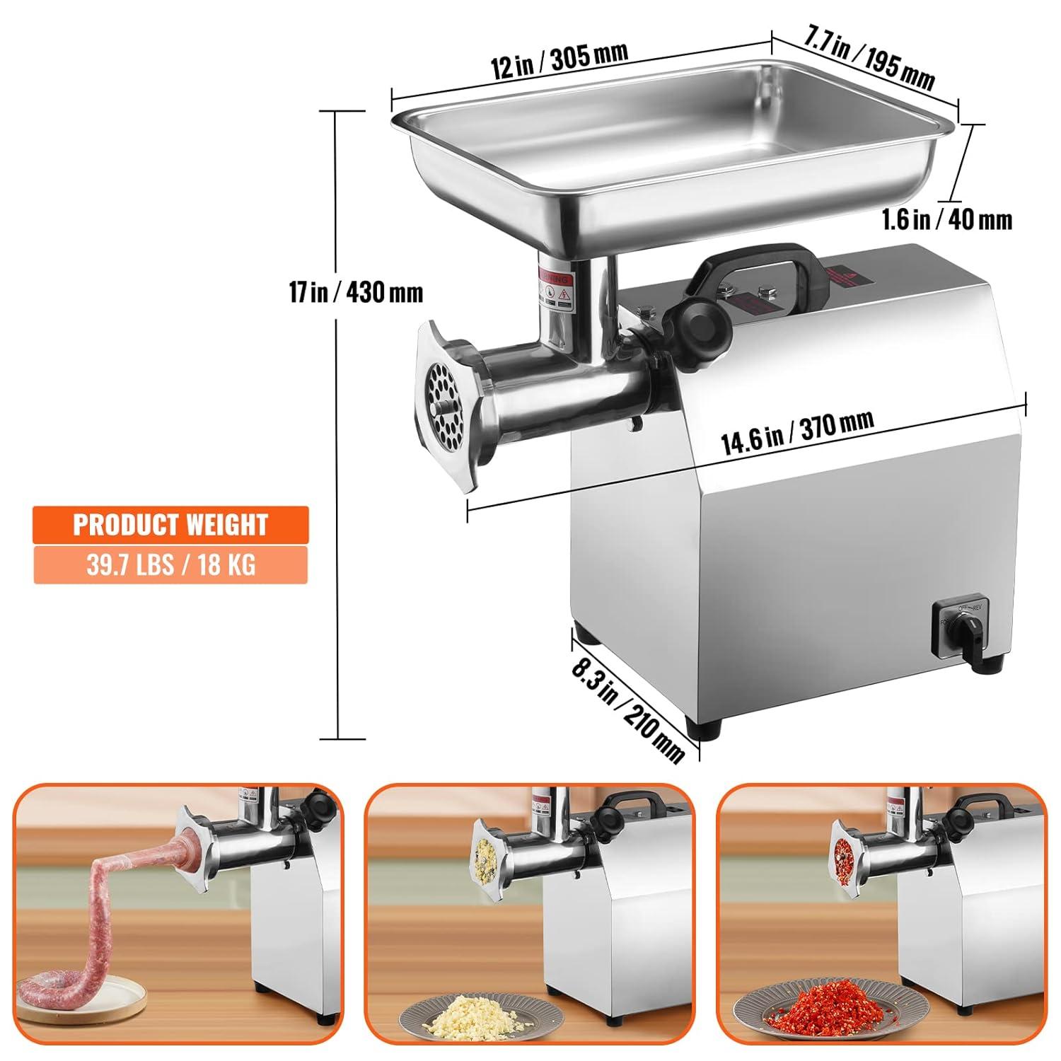 VEVOR Stainless Steel Electric Meat Grinder | Wayfair
